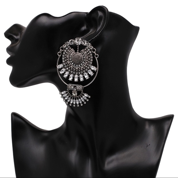 Boho Drop Earrings-Silver - Picture 3 of 5